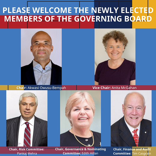 Graphic of appointments to the GB chair, vice-chair and subcommittees