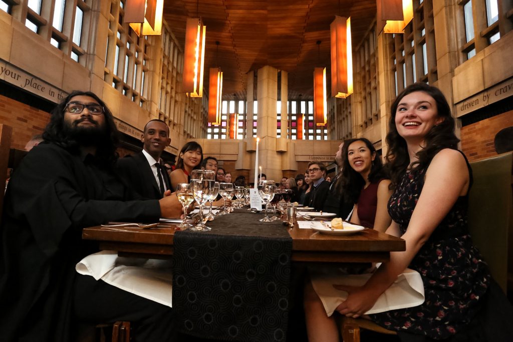 Photo of junior fellows at high table dinner