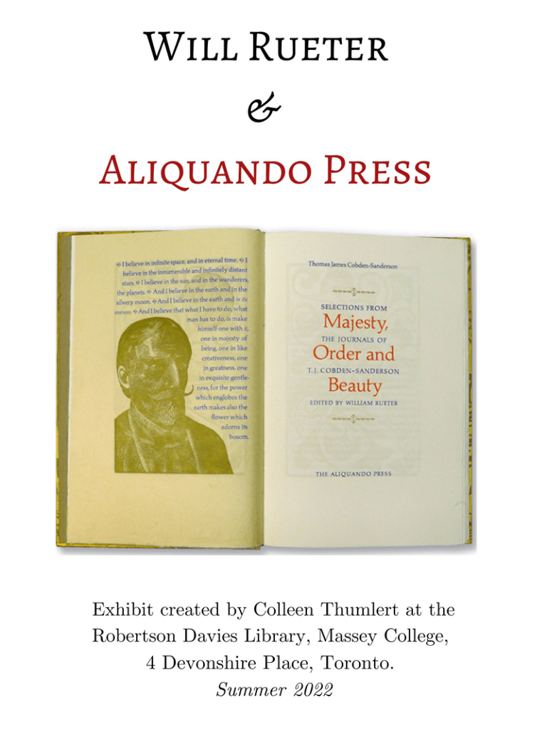 Will Rueter and Aquilando Press Exhibit