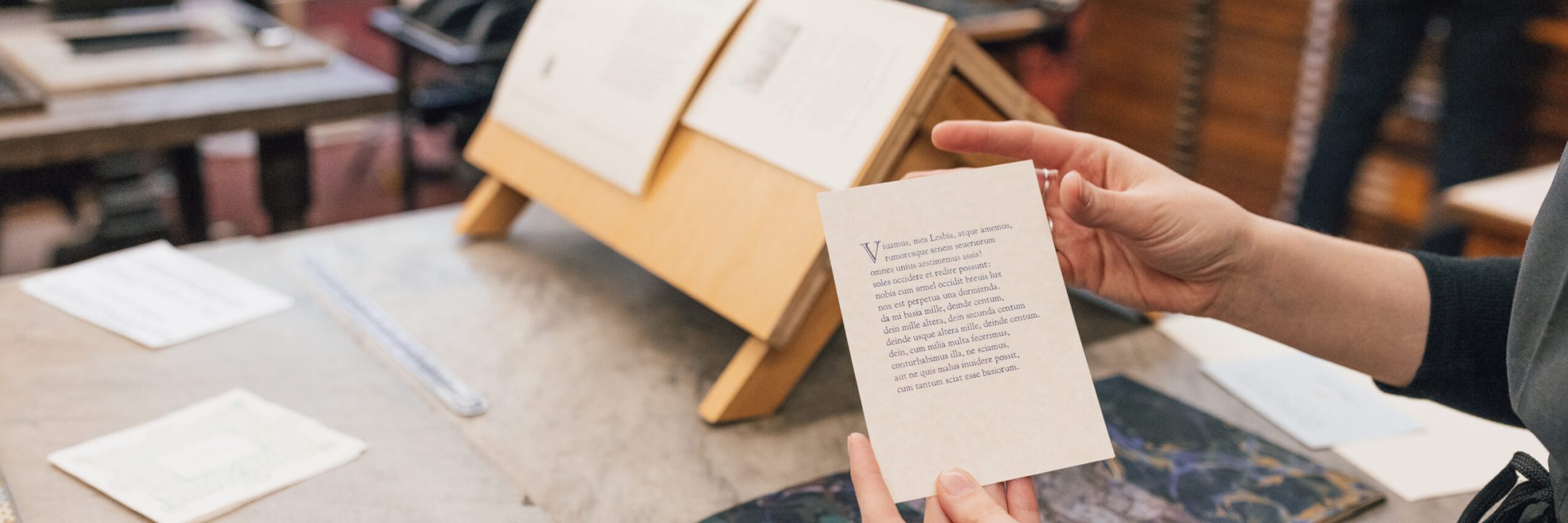 Image of printmaking in the bibliography room - photo credit Polina Teif