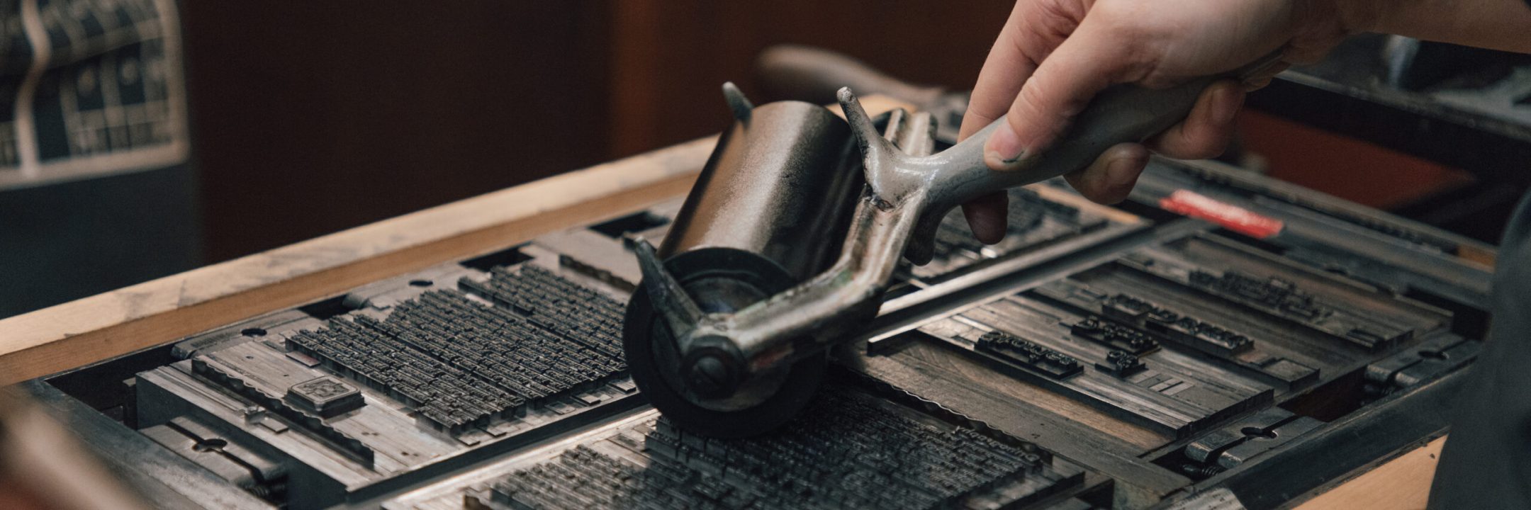 Image of printmaking in the bibliography room - photo credit Polina Teif